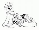 Coloring Mario Pages Luigi Printable Kart Library Clipart sketch template