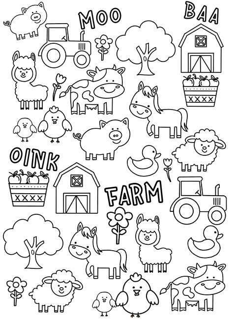 farm animals coloring page animals coloring page coloring etsy uk