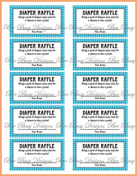 diaper raffle template   diaper raffle raffle