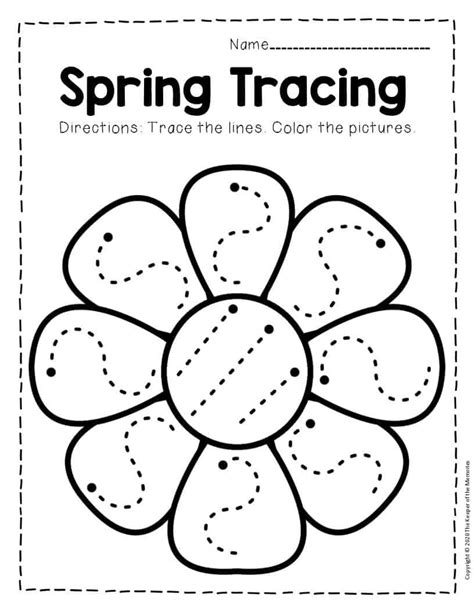 tracing spring preschool worksheets   keeper   memories