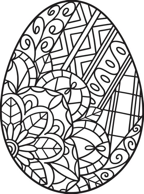 easter egg mandala isolated coloring page  vector art  vecteezy