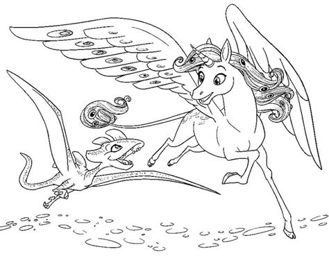 dragon  unicorn  mia   coloring picture