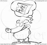 Daydreaming Cheese Mouse Toonaday Royalty Outline Illustration Cartoon Rf Clip 2021 sketch template