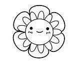 Flower Childish Coloring Coloringcrew sketch template