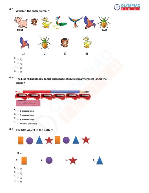 class  logical reasoning  olymipads st grade worksheets