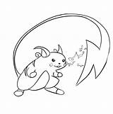 Pokemon Raichu Colorir Pikachu Desenhos Colorironline sketch template