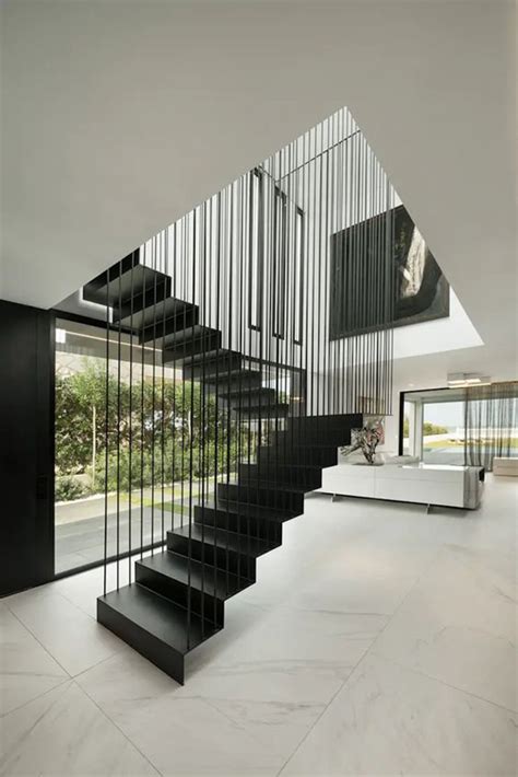 unique black floating stairs homemydesign