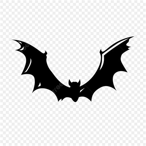 black bat silhouette transparent background black halloween bat