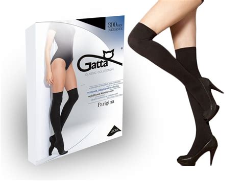 gatta parigina overknee stockings 300den socks fleece lined oblique