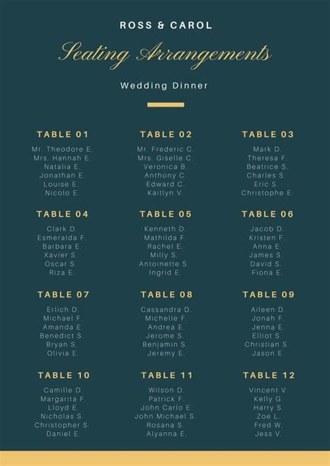 Wedding Seating Chart Canva Kanta Business News