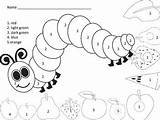 Caterpillar Hungry Number Color Kelli Whitaker Created sketch template