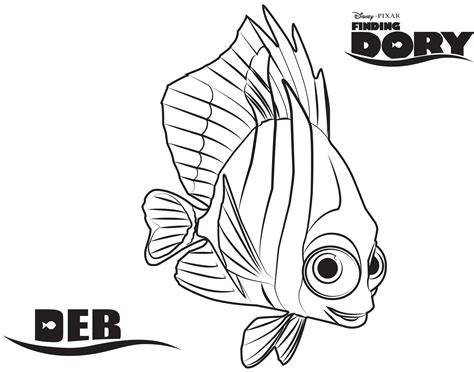 debs finding dory coloring page sheet  disney printable