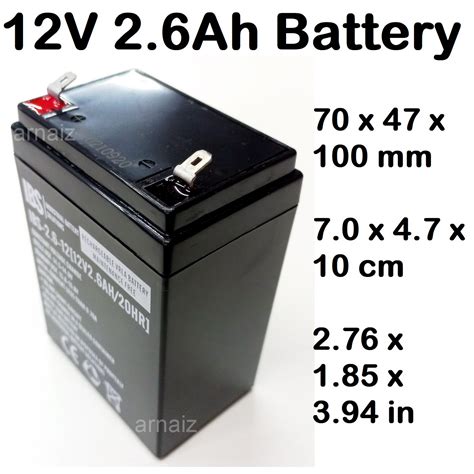 Ibs 12v 2 6ah Battery Rechargeable Sla Sealed Lead Acid Maintenance