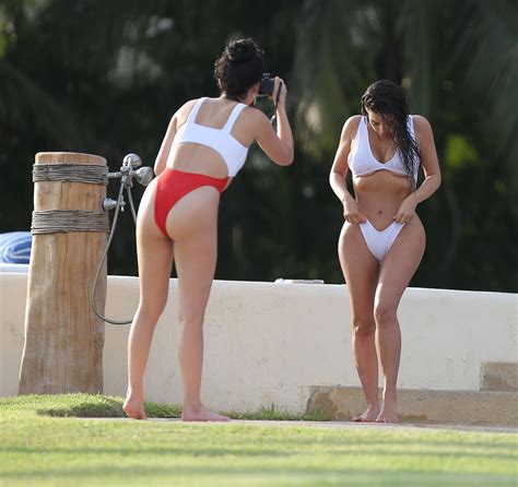 kim kardashian wet shirt bikini on a beach in mexico 10 celebrity
