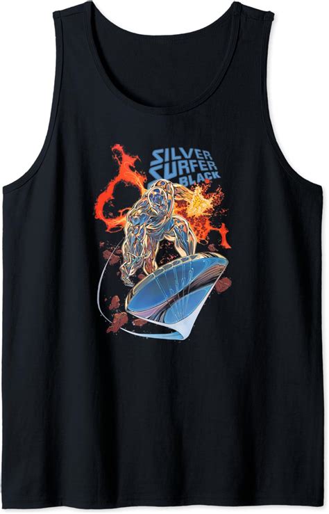 marvel silver surfer black 1 comic cover tank top