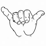 Hand Hang Sign Loose Template Coloring sketch template