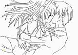 Anime Coloring Pages Couple Kissing Cute Kiss Couples Shugo Chara Color Printable Pertaining Encourage Really Hugging Boy People Colouring Girl sketch template