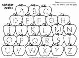 Letters Uppercase Apple Worksheet Letter Writing Fall Season sketch template
