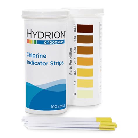 hydrion chlorine   ppm test kit chlorine test strips