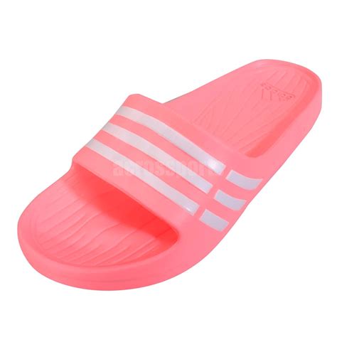 adidas duramo sleek  pink white womens sports  slippers sandals  ebay