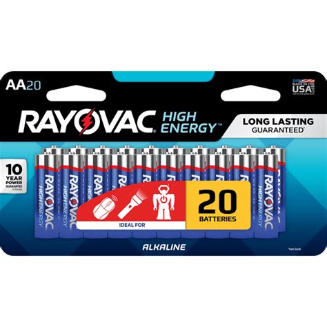 Rayovac High Energy Alkaline Batteries Size Aa Batteries 20 Pack 815