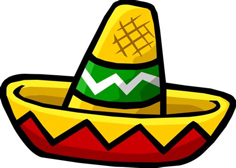 hat vector mexican party theme mexican hat club penguin thinking