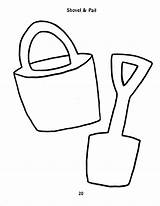 Shovel Template Sand Coloring Sheets Recreation Bucket Pail Pages Cliparts Frontiernet Clipart sketch template