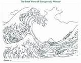 Hokusai Coloring Pages Wave Coloriage Teacherspayteachers Great Katsushika Imprimer Famous sketch template