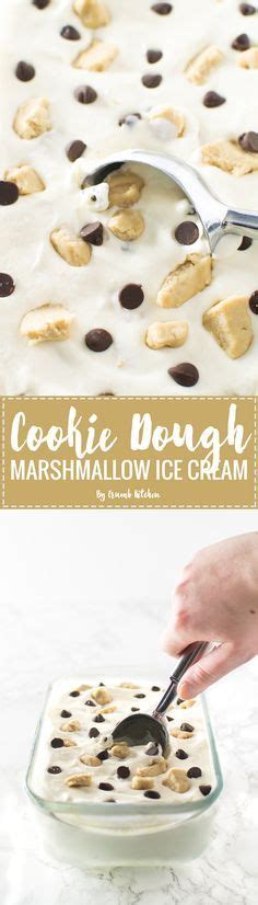 no churn marshmallow cookie dough ice cream recette desserts glacés