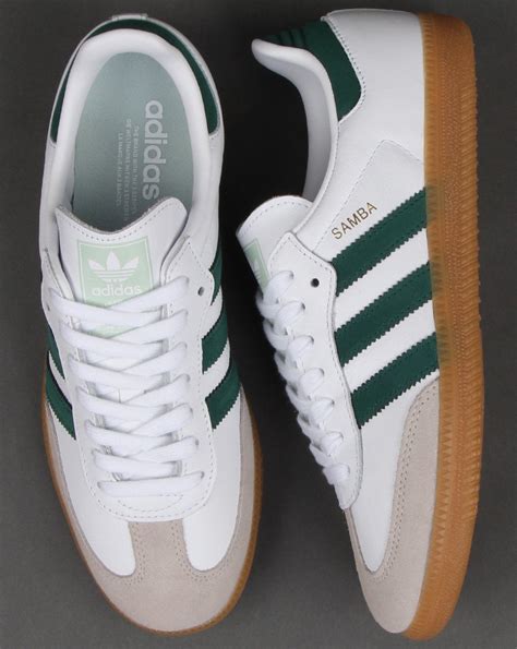 adidas samba og trainers whitevapour green  casual classics