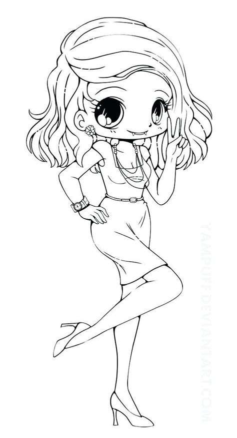 chibi coloring pages  girl coloring pages  unknown   chibi