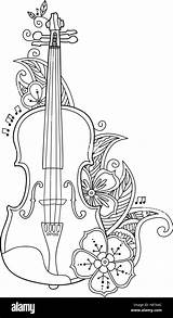 Violin Leafs sketch template