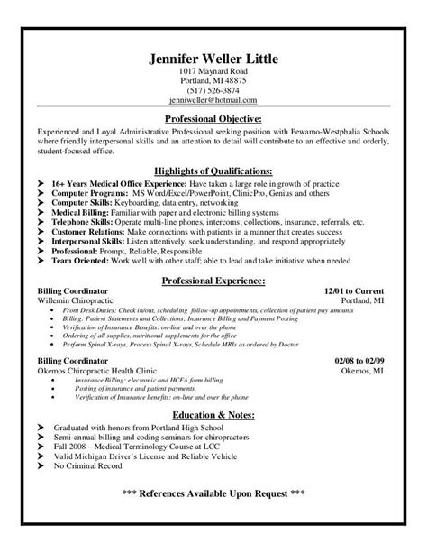 medical biller resume sample sample resume