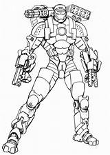 War Machine Coloring Pages Color Print Kids sketch template