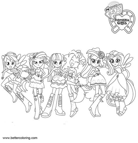 pony equestria girls coloring pages characters