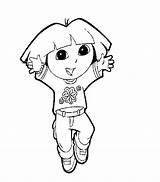 Dora Colouring Coloring Pages Cliparts Printable Clip Print sketch template