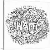Haiti Haitian Entitled Colouring Greatbigcanvas sketch template