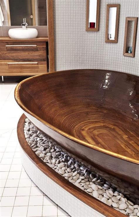 wooden bathtubs  send    nature