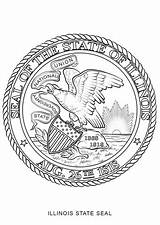 Illinois State Seal Coloring Pages Printable Flag Categories States sketch template