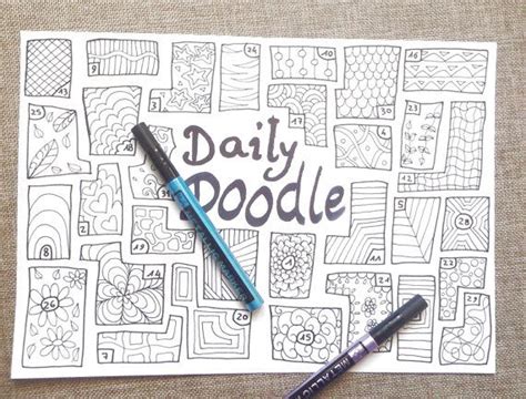 daily doodle bullet journal printable coloring bujo etsy journal