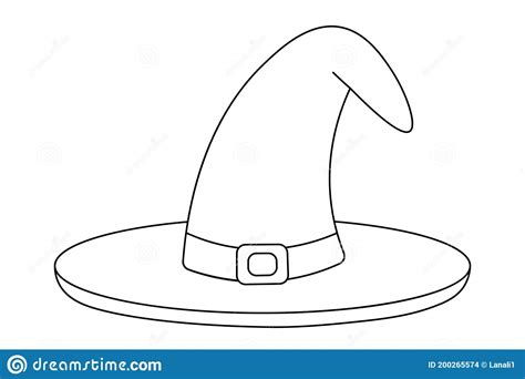 witch hat sketch coloring book  children vector illustration