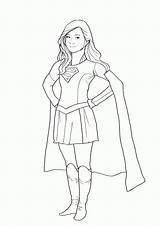 Supergirl Coloring Super Pages Drawing Girl Superhero Girls Easy Color Kids Template Outline Hero Printable Book Dc Drawings Print Bestcoloringpagesforkids sketch template