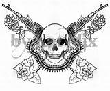 Guns Skulls Wallpapersafari sketch template