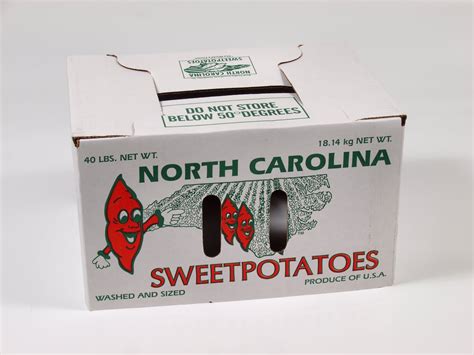 Box Sweet Potato 40lb Lid Prtd Gen Nc Nut 25 Bnd 500 Sd