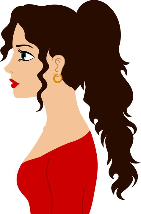profile   dark haired woman  clip art