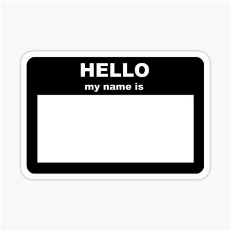 Name Tag Hello My Name Is Sticker For Sale By Sweetsixty Redbubble