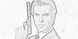 James Bond Coloring Pages Part Brosnan Pierce Filminspector Actors Actually Wanted Fill They sketch template