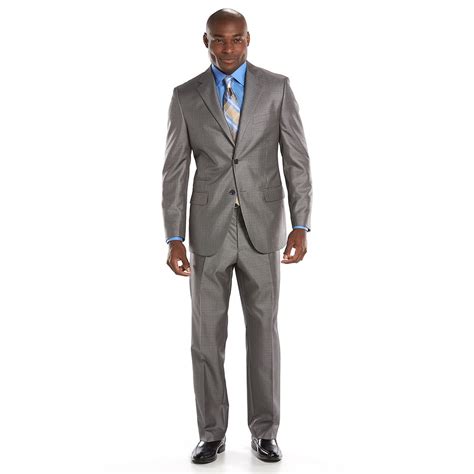 steve harvey classic fit gray plaid suit separates men
