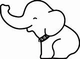 Elephant Cartoon Outline Clipart Library Clip Baby sketch template