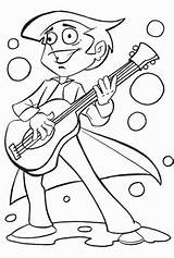 Coloring Flute Pages Printable Getcolorings Guitar Kids Playing Boy sketch template